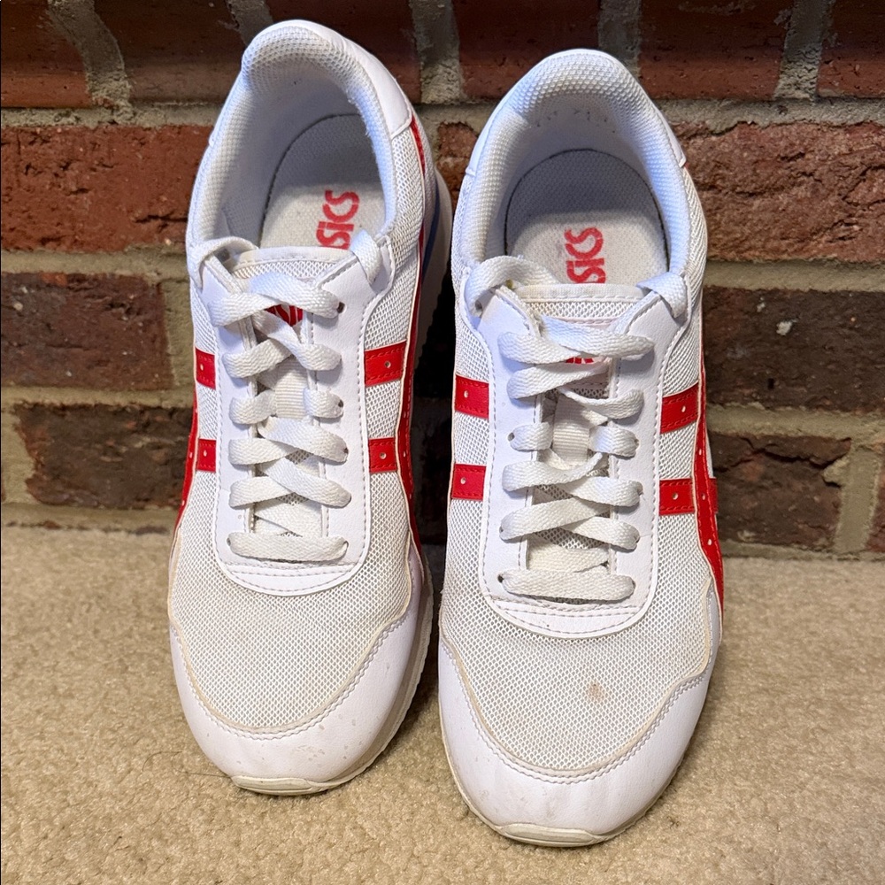 ASICS Women’s White and Red Sneakers